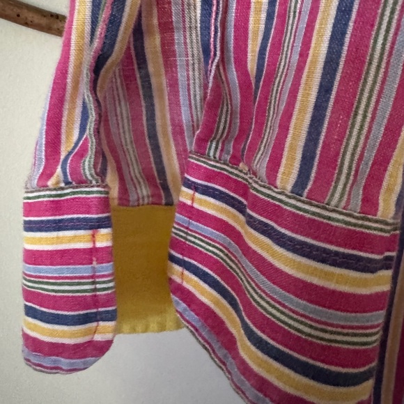 Lauren striped button down linen blouse size XL - Picture 5 of 5